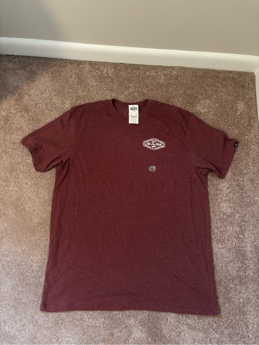 NEW Vans Men's Maroon Graphic Logo Tee NWT